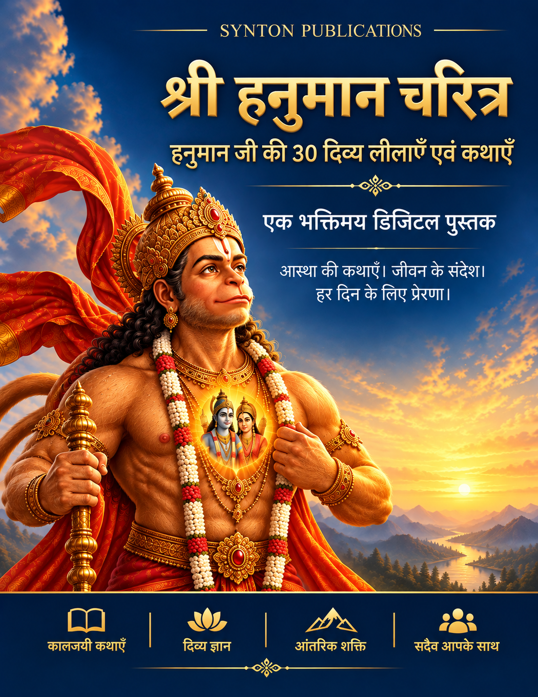 श्री हनुमान चरित्र हिंदी आवृत्तीचे मुखपृष्ठ